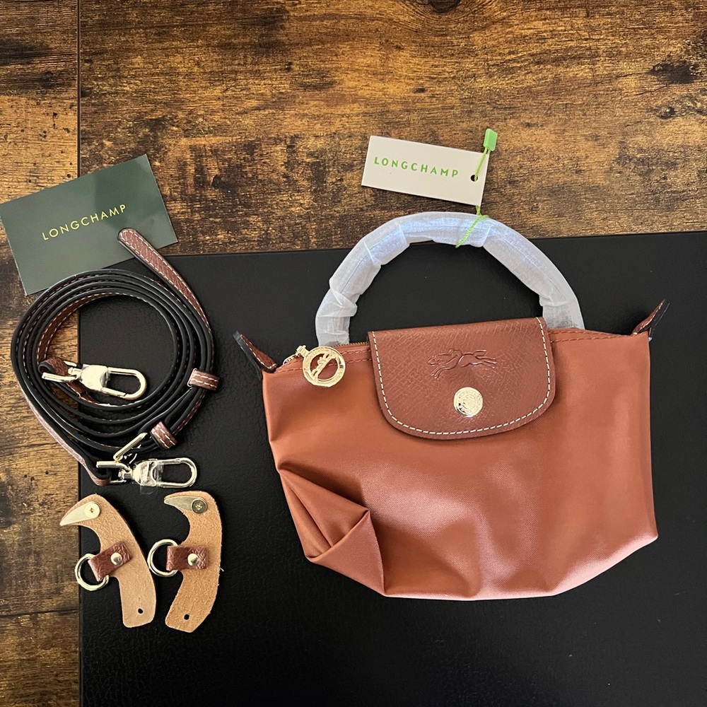 Longchamp Small Tote Bag in Cognac Brown